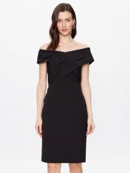 Lauren Ralph Lauren Sukienka koktajlowa 253855241003 Czarny Regular Fit. Czarne sukienki Lauren Ralph Lauren, bez wzorów, z syntetyku, wizytowe, bez kołnierzyka, bez ramiączek. Za 759.99 zł.