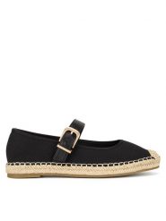 JENNY Espadryle WSS21535-01 Czarny. Czarne espadryle Jenny, bez wzorów, z materiału, bez obcasa. Za 99.99 zł.