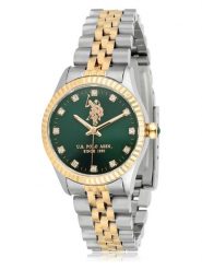 U.S. Polo Assn. Zegarek kwarcowy w kolorze srebrno-złoto-zielonym rozmiar: onesize. Szare, analogowe zegarki U.S. Polo Assn., ze stali. Za 382.99 zł.