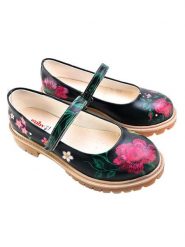 Goby Skórzane baleriny w kolorze czarnym ze wzorem rozmiar: 36. Czarne baleriny Goby, bez wzorów, bez obcasa, bez zapięcia. Za 173.99 zł.