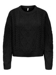 ONLY Sweter w kolorze czarnym rozmiar: M. Czarne swetry ONLY, m, bez wzorów, ze splotem, bez ramiączek. Za 114.17 zł.