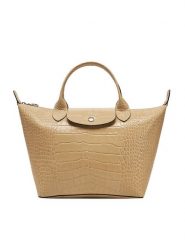 Longchamp Torebka 1512HVC Beżowy. Brązowe torebki klasyczne Longchamp, bez wzorów, z lakierowanej skóry, lakierowane, bez dodatków. Za 2,099.00 zł.