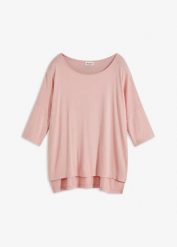 T-shirt boxy z miękkiego materiału z wiskozą. Czerwone t-shirty bonprix, bez wzorów, z wiskozy, bez kołnierzyka, bez ramiączek. Za 34.99 zł.