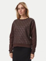 Guess Bluza W6BQ14 K6060 Brązowy Reglan Fit. Brązowe bluzy Guess, xxl, z aplikacjami, z bawełny, bez kaptura. Za 369.99 zł.