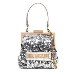 Torebka LOVE MOSCHINO. Szare kopertówki Love Moschino, bez wzorów, wizytowe, bez dodatków. Za 699.99 zł.