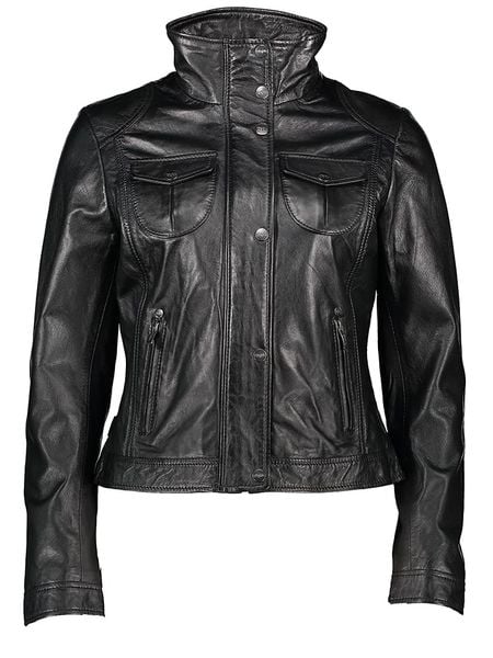 Buffalo Skórzana kurtka w kolorze czarnym rozmiar: 44. Czarne kurtki Buffalo, bez wzorów, z materiału, bez kaptura. Za 528.45 zł.