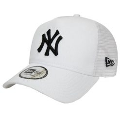 Czapka Trucker New Era MLB New York Yankees. Białe czapki z daszkiem New Era, bez wzorów, z bawełny, klasyczne. Za 119.99 zł.