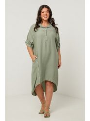 Curvy Lady Sukienka w kolorze khaki rozmiar: 40/42. Brązowe sukienki Curvy Lady, bez wzorów, klasyczne, bez kołnierzyka, bez ramiączek, midi. Za 153.71 zł.