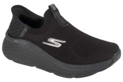 Buty do biegania damskie, Slip-Ins Max Cushioning Elite 2.0. Czarne buty treningowe Skechers, bez wzorów, z materiału, przed kostkę, bez zapięcia, do biegania. Za 429.99 zł.