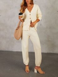 Milan Kiss Kardigan w kolorze kremowym rozmiar: S. Brązowe swetry Milan Kiss, s, bez wzorów, bez ramiączek. Za 165.99 zł.