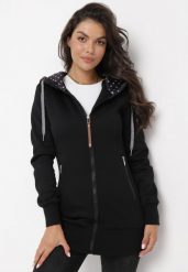 Czarna Bluza z Polarem i Kapturem Laissete. Czarne bluzy Born2be, xs, bez wzorów, z polaru, bez ramiączek, z kapturem. W wyprzedaży za 59.49 zł.