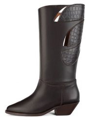 Loft37 Skórzane kowbojki w kolorze brązowym rozmiar: 37. Brązowe kozaki loft37, na zimę, bez wzorów, bez obcasa, bez zapięcia. Za 608.99 zł.