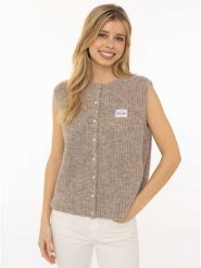 Zwillingsherz Kardigan w kolorze szarobrązowym rozmiar: S/M. Brązowe swetry Zwillingsherz, m, bez wzorów, z wełny, bez ramiączek. Za 113.99 zł.