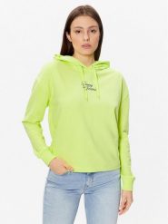 Tommy Jeans Bluza Essential Logo DW0DW15410 Zielony Boxy Fit. Zielone bluzy Tommy Jeans, m, bez wzorów, z bawełny, bez kaptura. Za 399.99 zł.