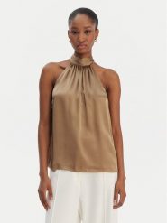 Marciano Guess Bluzka 5YGH26 9719Z Beżowy Regular Fit. Brązowe bluzki Marciano Guess, z aplikacjami, z jedwabiu, bez kołnierzyka, bez ramiączek. Za 799.99 zł.