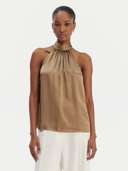 Marciano Guess Bluzka 5YGH26 9719Z Beżowy Regular Fit. Brązowe bluzki Marciano Guess, z aplikacjami, z jedwabiu, bez kołnierzyka, bez ramiączek. Za 799.99 zł.