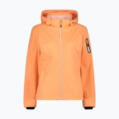 Kurtka softshell damska CMP. Brązowe kurtki przejściowe sportowe CMP, bez wzorów, z softshellu, bez kaptura, trekkingowe. Za 209.99 zł.