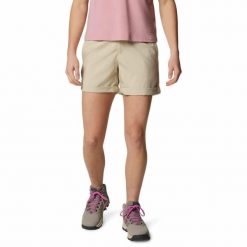 Krótkie spodenki damskie Columbia Silver Ridge Utility Short. Brązowe szorty Columbia, bez wzorów, sportowe. Za 159.99 zł.