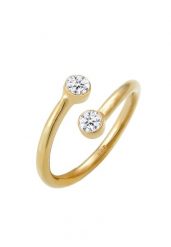 Elli Damski błyszczący zawinięty otwarty z kryształami w pozłacanym srebrze 925 sterling silver Pierścionki 1 ct. Szare pierścionki Elli, pozłacane. Za 283.99 zł.