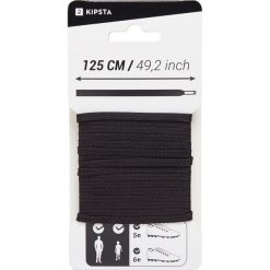 Sznurowadła sportowe Kipsta. Czarne buty sportowe lifestyle KIPSTA, bez wzorów, z materiału, sportowe, bez zapięcia. Za 14.99 zł.
