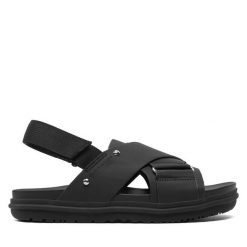 Sandały EMU Australia. Czarne sandały Emu Australia, bez wzorów, bez obcasa, na płaskiej podeszwie, bez zapięcia. Za 259.99 zł.