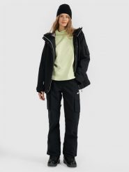 4F Spodnie snowboardowe membrana 15000 damskie - czarne S. Czarne spodnie narciarskie 4f, bez wzorów, z materiału, snowboardowy. Za 599.99 zł.