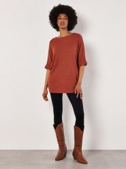Apricot Sweter w kolorze czerwonobrązowym rozmiar: XS. Brązowe swetry Apricot, xs, bez wzorów, bez ramiączek. Za 83.62 zł.