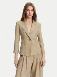 Marella Marynarka Biella 2513041062 Beżowy Regular Fit. Brązowe marynarki i żakiety Marella, bez wzorów, ze lnu, bez ramiączek. Za 1,459.00 zł.