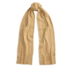Szalik LAUREN RALPH LAUREN. Brązowe szaliki i kominy Lauren Ralph Lauren, bez wzorów. Za 519.99 zł.