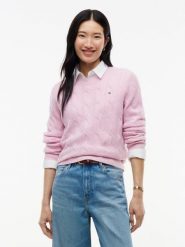Tommy Hilfiger Sweter z dzianiny Kobiety Wełna różowy, S. Czerwone swetry Tommy Hilfiger, s, bez wzorów, z dzianiny, eleganckie, bez ramiączek. Za 649.95 zł.