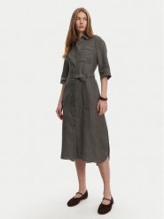 Max Mara Sukienka koszulowa Salute 2516221028 Zielony Regular Fit. Zielone sukienki Max Mara, bez wzorów, ze lnu, bez kołnierzyka, bez ramiączek, koszulowe. Za 1,419.00 zł.