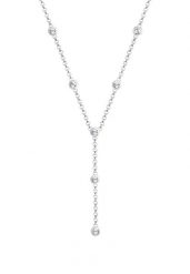 Elli Damski Y-łańcuszek koło Geo z kryształami w srebrze próby 925 sterling silver Naszyjniki 1 ct. Szare łańcuszki Elli, z materiału, z kryształem, srebrne. Za 293.99 zł.