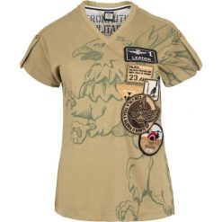T-shirt Aeronautica Militare. Brązowe t-shirty bez wzorów, bez kołnierzyka, bez ramiączek. Za 347.40 zł.