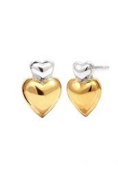 Elli Kolczyk Damskie Serce 925 Sterling Silver Bicolor Kolczyki 1 ct. Szare kolczyki Elli, srebrne. Za 168.99 zł.