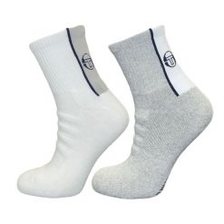 Skarpety damskie Tacchini Recycle 2-pack 36-41 biało-szare. Szare skarpetki sergio tacchini, bez wzorów, z materiału. Za 130.99 zł.