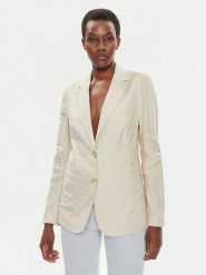 Tommy Hilfiger Marynarka WW0WW42454 Beżowy Regular Fit. Brązowe marynarki i żakiety Tommy Hilfiger, bez wzorów, ze lnu, bez ramiączek. Za 629.99 zł.