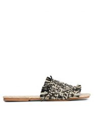 Manebi Klapki Fringed Knots Raffia Leather Sandals V 3.4 Y0 Czarny. Czarne klapki Manebi, bez wzorów, z tworzywa sztucznego, bez obcasa, bez zapięcia. Za 429.99 zł.