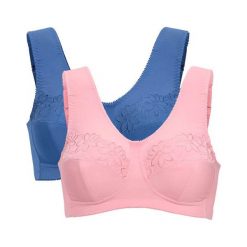 Cellbes Biustonosz Lily 2 Pack niebieski różowy female niebieski/różowy 75B. Czerwone biustonosze sportowe Cellbes, z aplikacjami. Za 159.00 zł.
