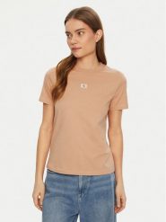 Calvin Klein Jeans T-Shirt J20J225084 Beżowy Regular Fit. Brązowe t-shirty Calvin Klein Jeans, l, bez wzorów, z bawełny, bez kołnierzyka, bez ramiączek. Za 119.99 zł.
