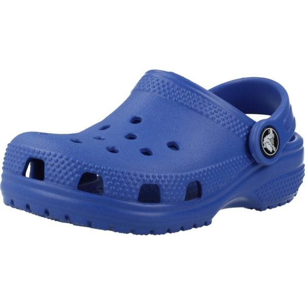 Sandały CROCS CLASSIC CLOG T Niebieski. Niebieskie sandały Crocs, bez wzorów, z materiału, bez obcasa, bez zapięcia. Za 169.99 zł.