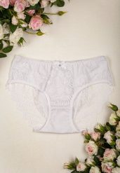 Białe Bawełniane Majtki z Koronkowymi Wstawkami Typu Figi Norie. Białe figi Born2be, bez wzorów, z bawełny. Za 29.99 zł.