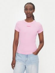 Tommy Jeans T-Shirt Script Label DW0DW21402 Różowy Slim Fit. Czerwone t-shirty Tommy Jeans, xl, bez wzorów, z bawełny, bez kołnierzyka, bez ramiączek. Za 149.99 zł.