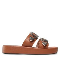 Klapki L37. Brązowe klapki L37, bez wzorów, bez obcasa, bez zapięcia. Za 359.99 zł.