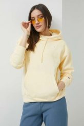 Champion bluza damska kolor żółty z kapturem gładka. Żółte bluzy Champion, l, bez wzorów, z włókna, bez ramiączek, z kapturem. W wyprzedaży za 219.99 zł.