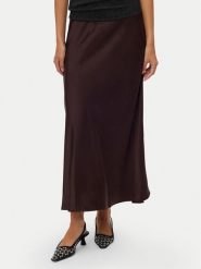 Vero Moda Spódnica midi Elena 10337459 Brązowy Regular Fit. Brązowe spódnice Vero Moda, s, bez wzorów, z syntetyku, midi. Za 129.99 zł.