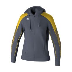 Damska bluza dresowa z kapturem Erima Evo Star. Szare bluzy z kapturem Erima, bez wzorów, z dresówki, z kapturem, na fitness i siłownię. Za 261.50 zł.