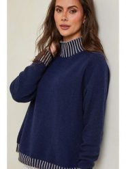 So Cachemire Sweter "Csepreg" w kolorze granatowym rozmiar: L. Niebieskie swetry So Cachemire, l, bez wzorów, z kaszmiru, bez ramiączek. Za 195.99 zł.