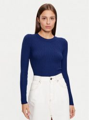 Pieces Sweter Crista 17115047 Granatowy Slim Fit. Niebieskie swetry Pieces, s, bez wzorów, z wiskozy, bez ramiączek. Za 49.99 zł.