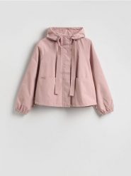 Kurtka z kapturem - różowy. Czerwone kurtki Reserved, l, bez wzorów, z tkaniny, z kapturem. Za 179.99 zł.