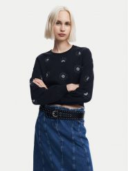 Desigual Bluza Joya 24WWSK32 Czarny Regular Fit. Czarne bluzy Desigual, l, bez wzorów, z bawełny, bez kaptura. Za 239.99 zł.